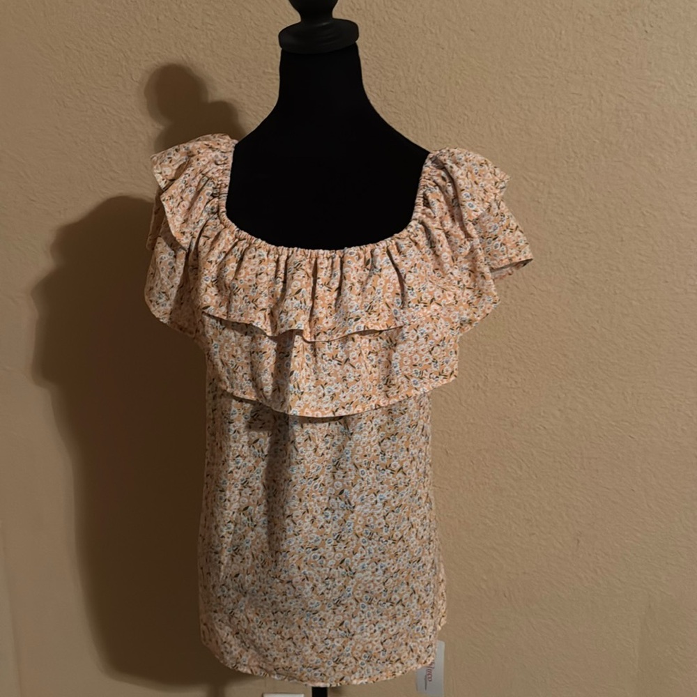 Hibluco Women's Casual Summer Off Shoulder Tops Ruffle Stylish Blouse